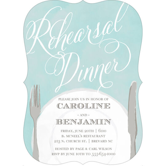 Plated Rehearsal Dinner Invitations